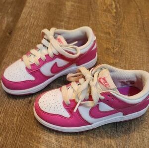 Nike Kids Dunks - Pink and White Sneakers/Shoes - size 11c
